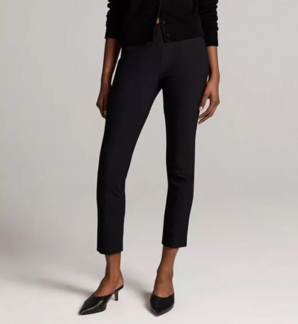 Vince Bobbi High-Rise Stitch-Seam Ponte Legging Black XL Academia Workwear